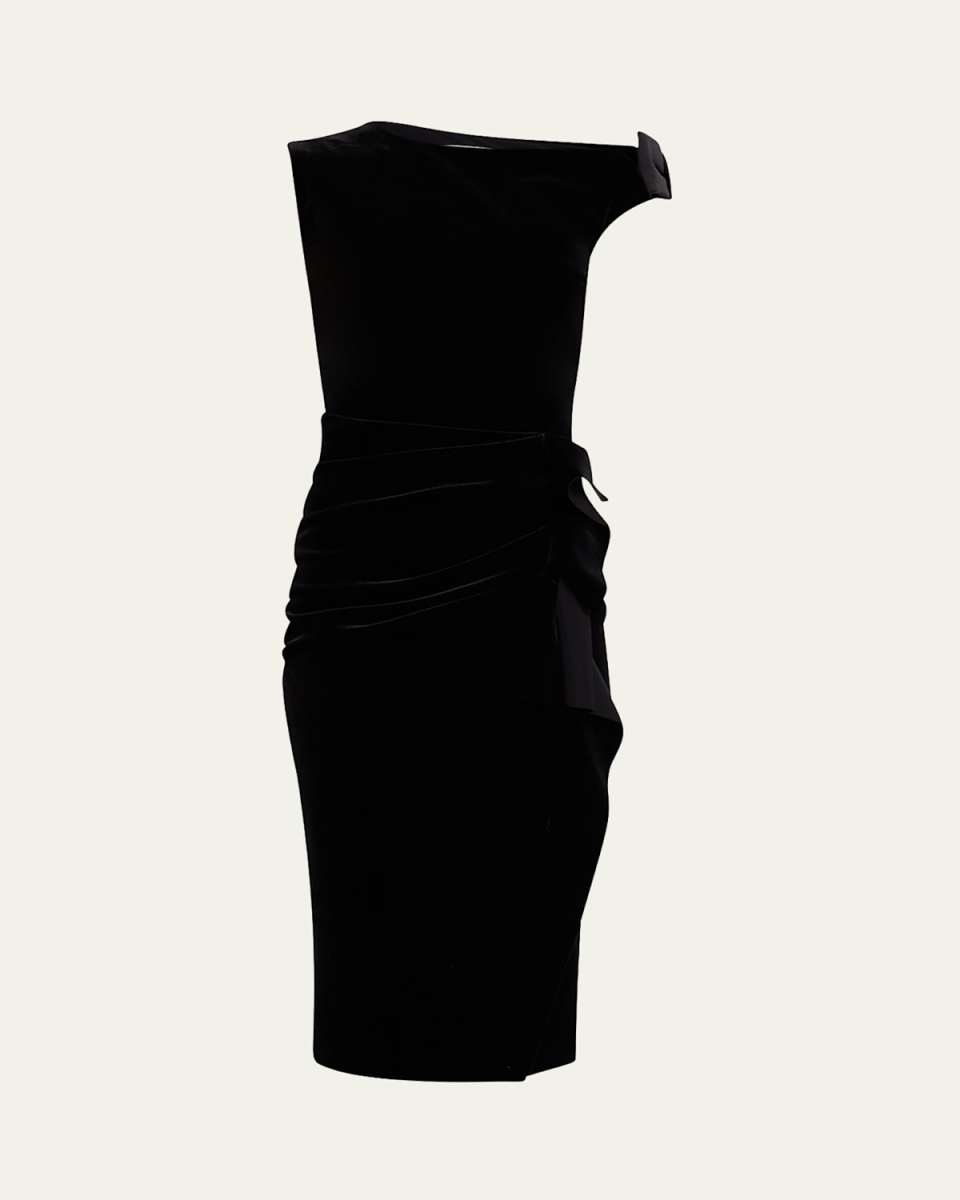 Asymmetric Bodycon Velvet Dress